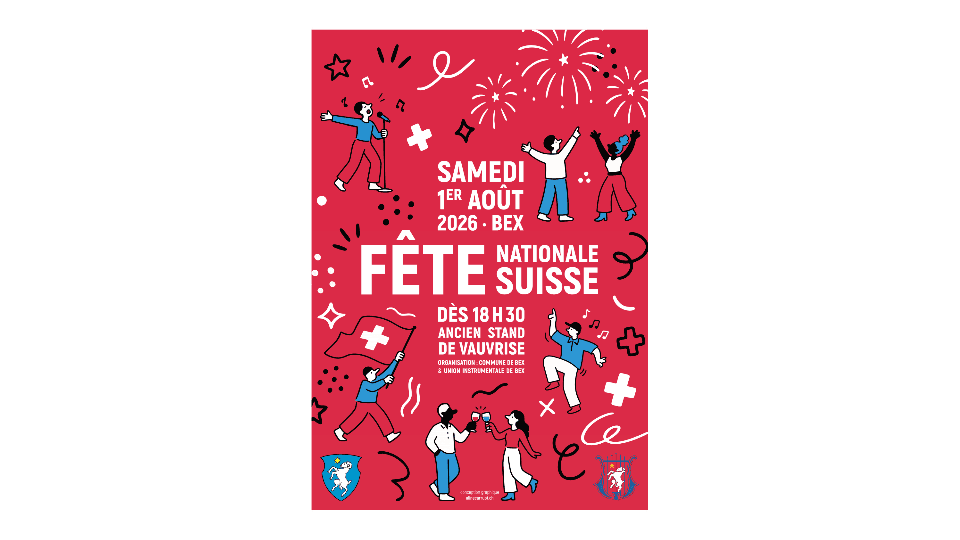 GRAPHISME affiche fête nationale Bex