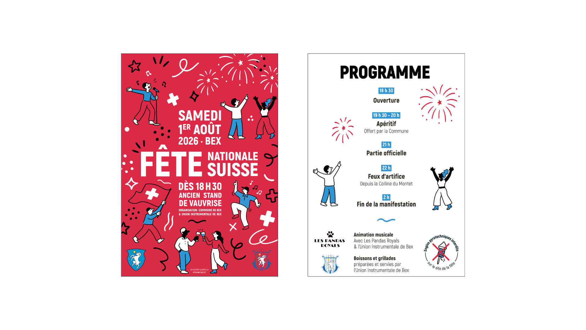 Flyer pour la fête nationale de Bex